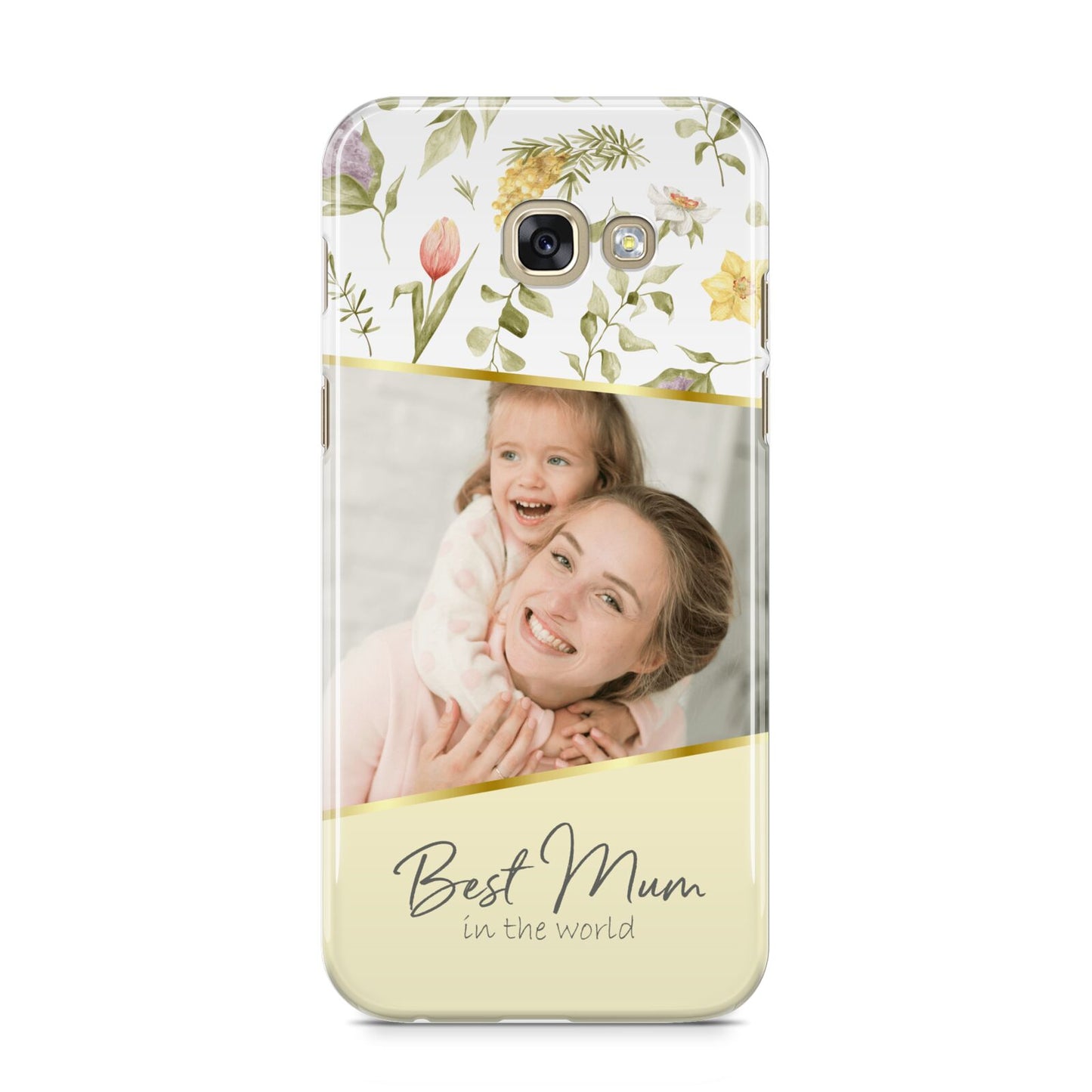 Personalised Best Mum Samsung Galaxy A5 2017 Case on gold phone