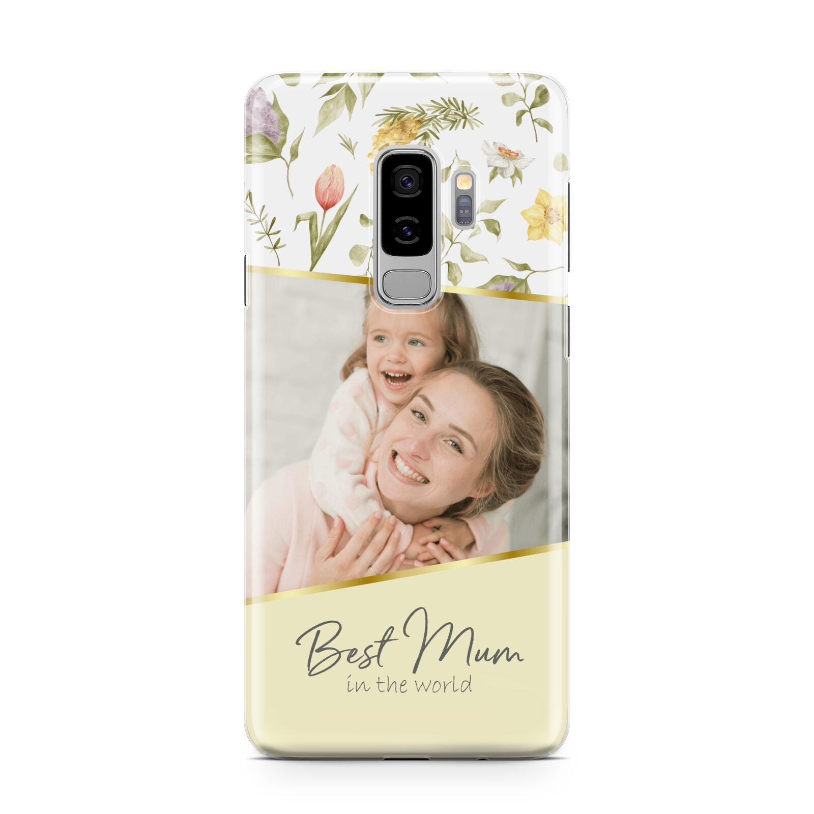 Personalised Best Mum Samsung Galaxy S9 Plus Case on Silver phone