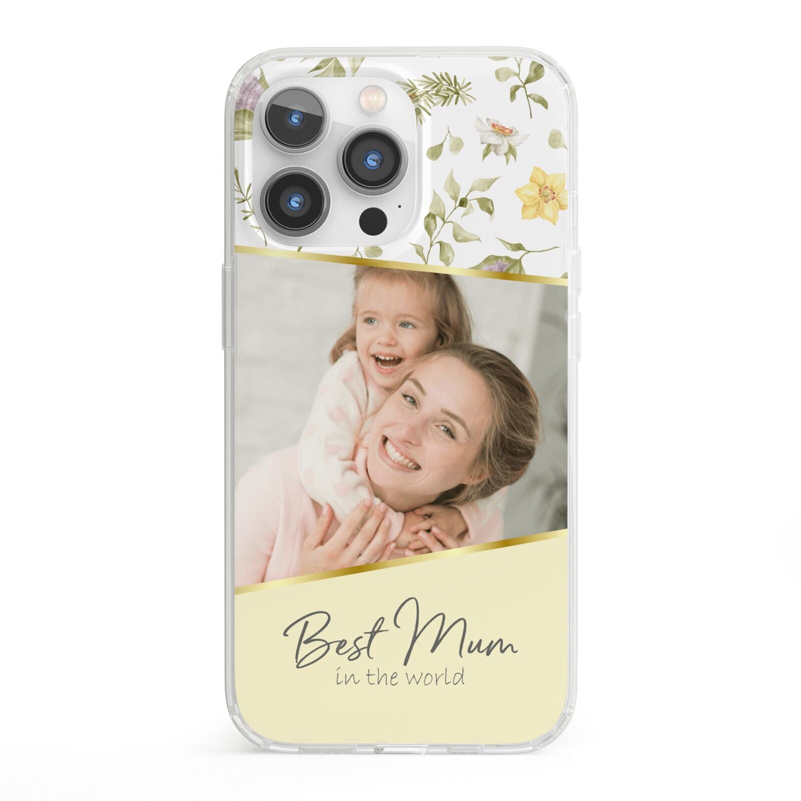 Personalised Best Mum iPhone 13 Pro Clear Bumper Case