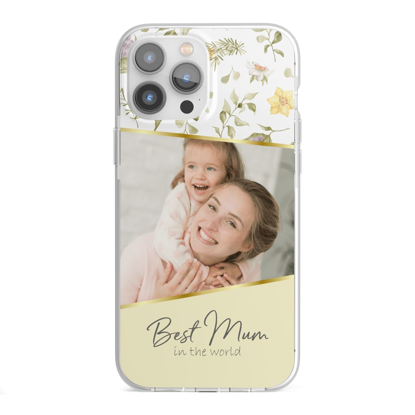 Personalised Best Mum iPhone 13 Pro Max TPU Impact Case with White Edges