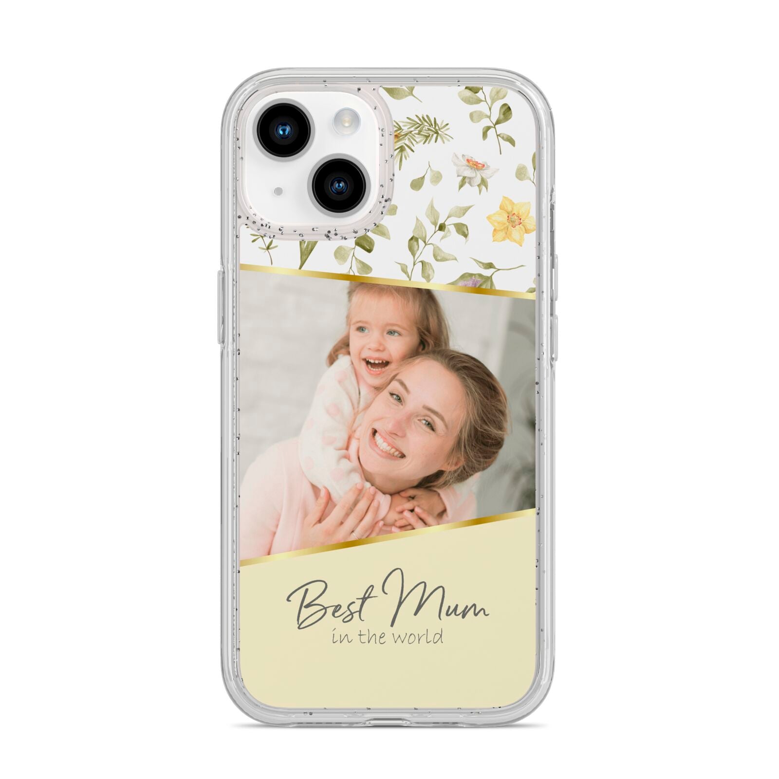 Personalised Best Mum iPhone 14 Glitter Tough Case Starlight