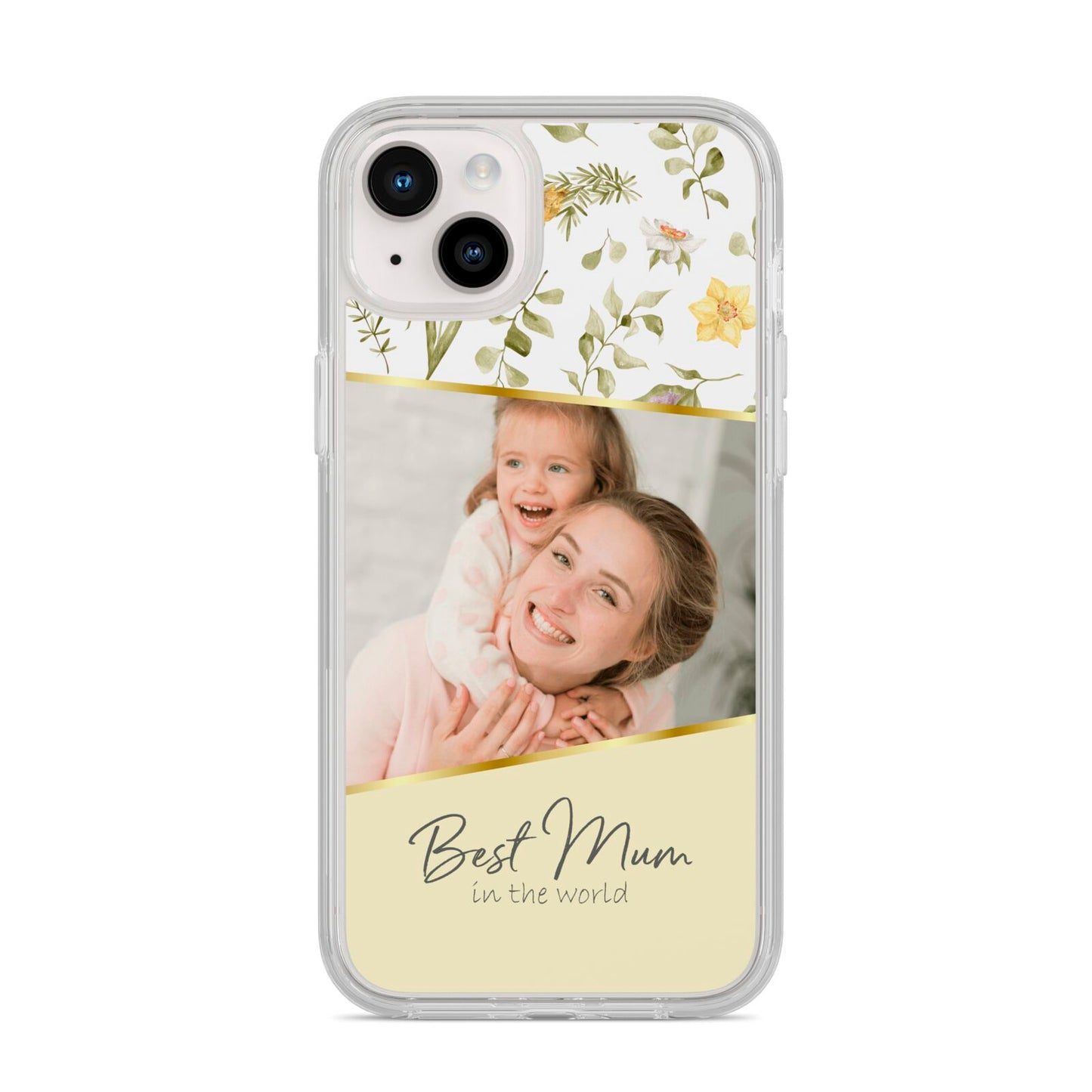 Personalised Best Mum iPhone 14 Plus Clear Tough Case Starlight
