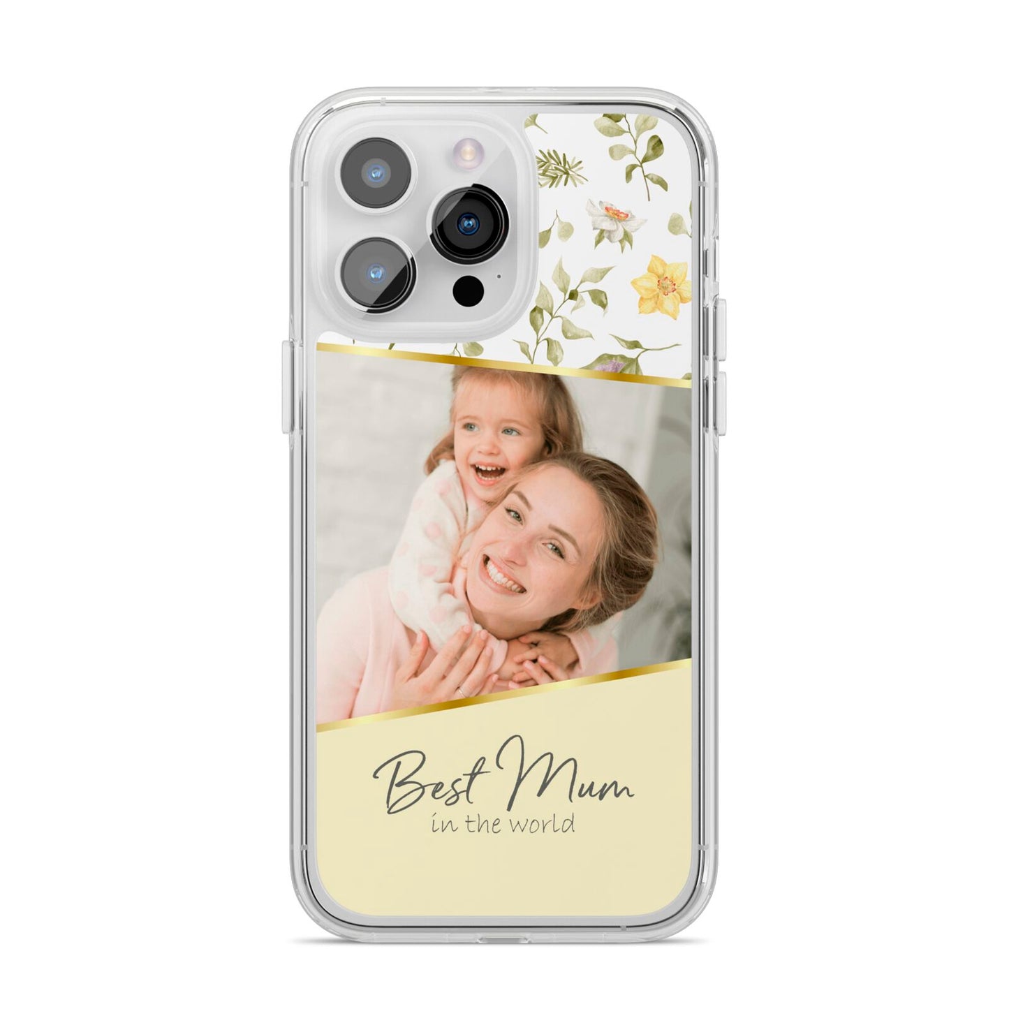 Personalised Best Mum iPhone 14 Pro Max Clear Tough Case Silver