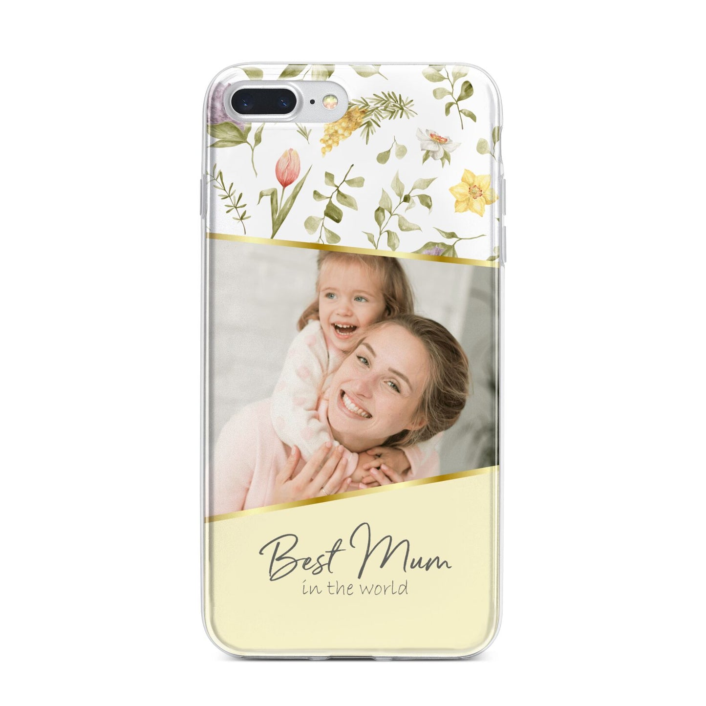 Personalised Best Mum iPhone 7 Plus Bumper Case on Silver iPhone