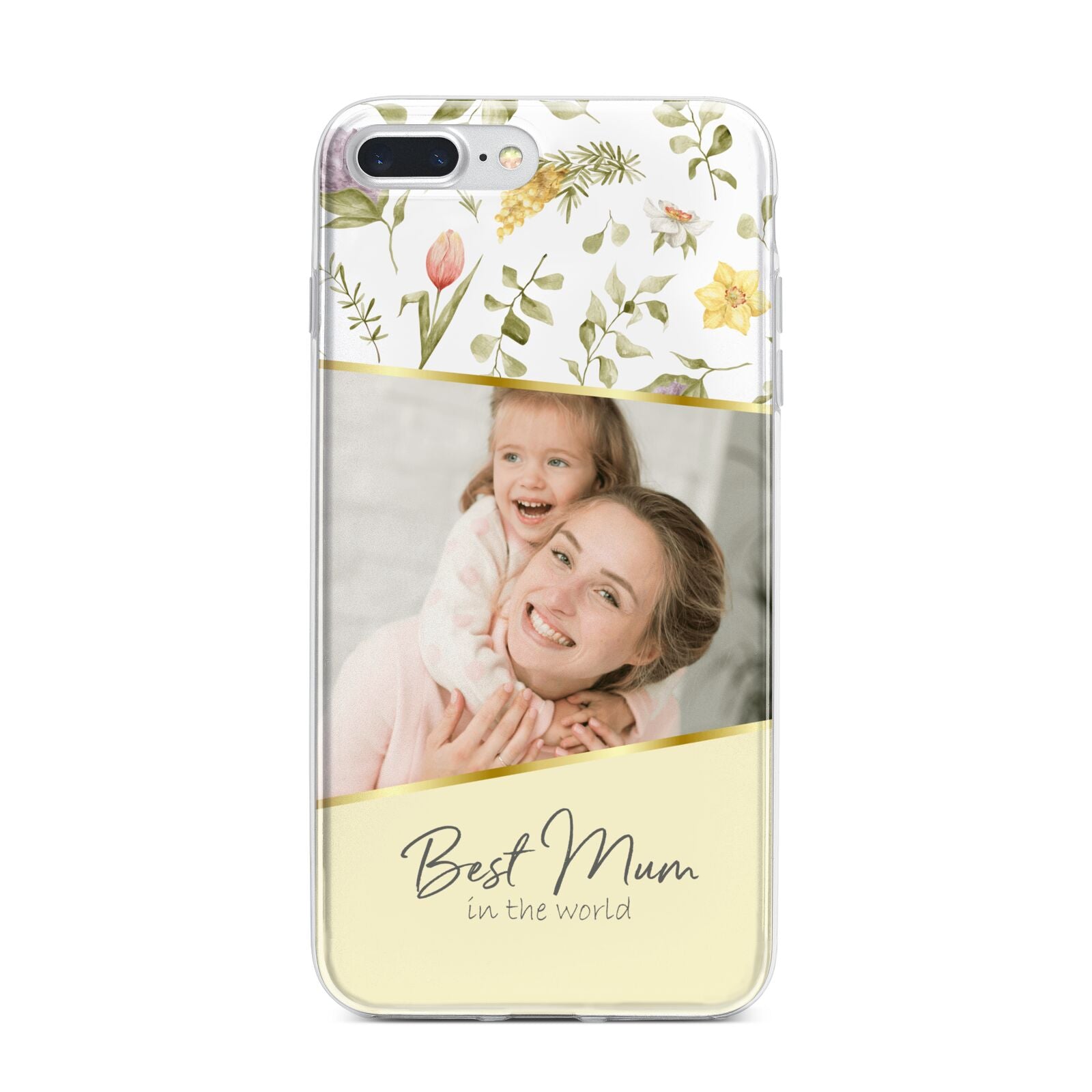 Personalised Best Mum iPhone 7 Plus Bumper Case on Silver iPhone