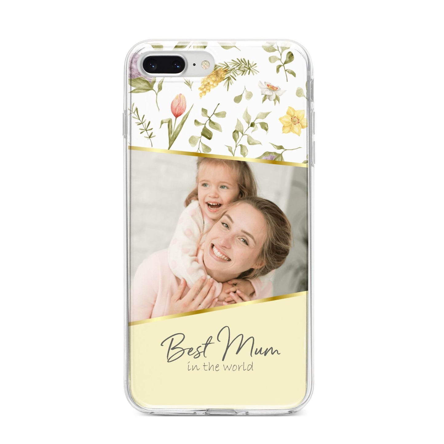 Personalised Best Mum iPhone 8 Plus Bumper Case on Silver iPhone