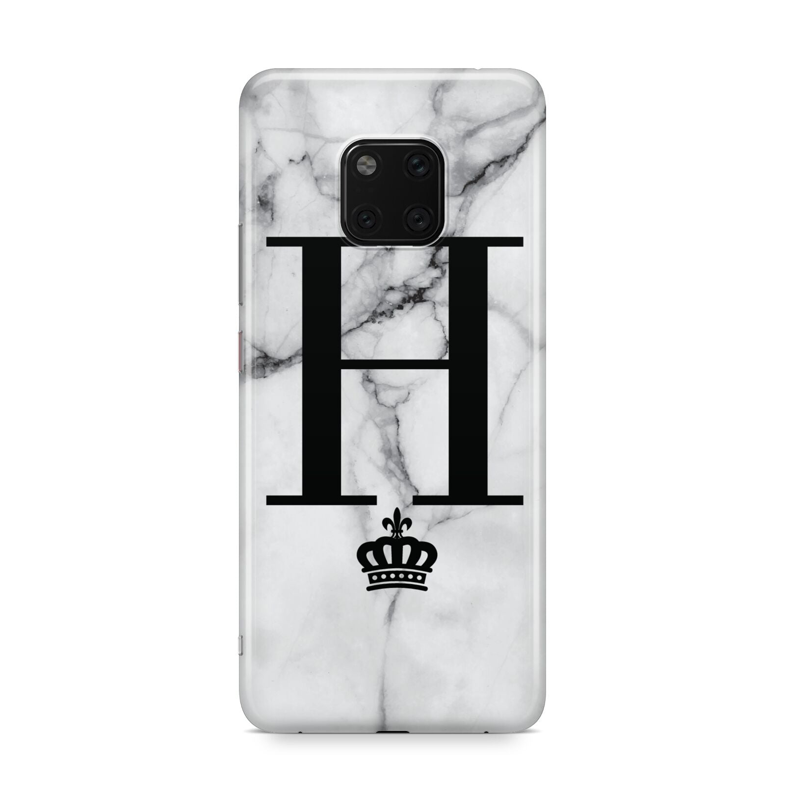 Personalised Big Initials Crown Marble Huawei Mate 20 Pro Phone Case
