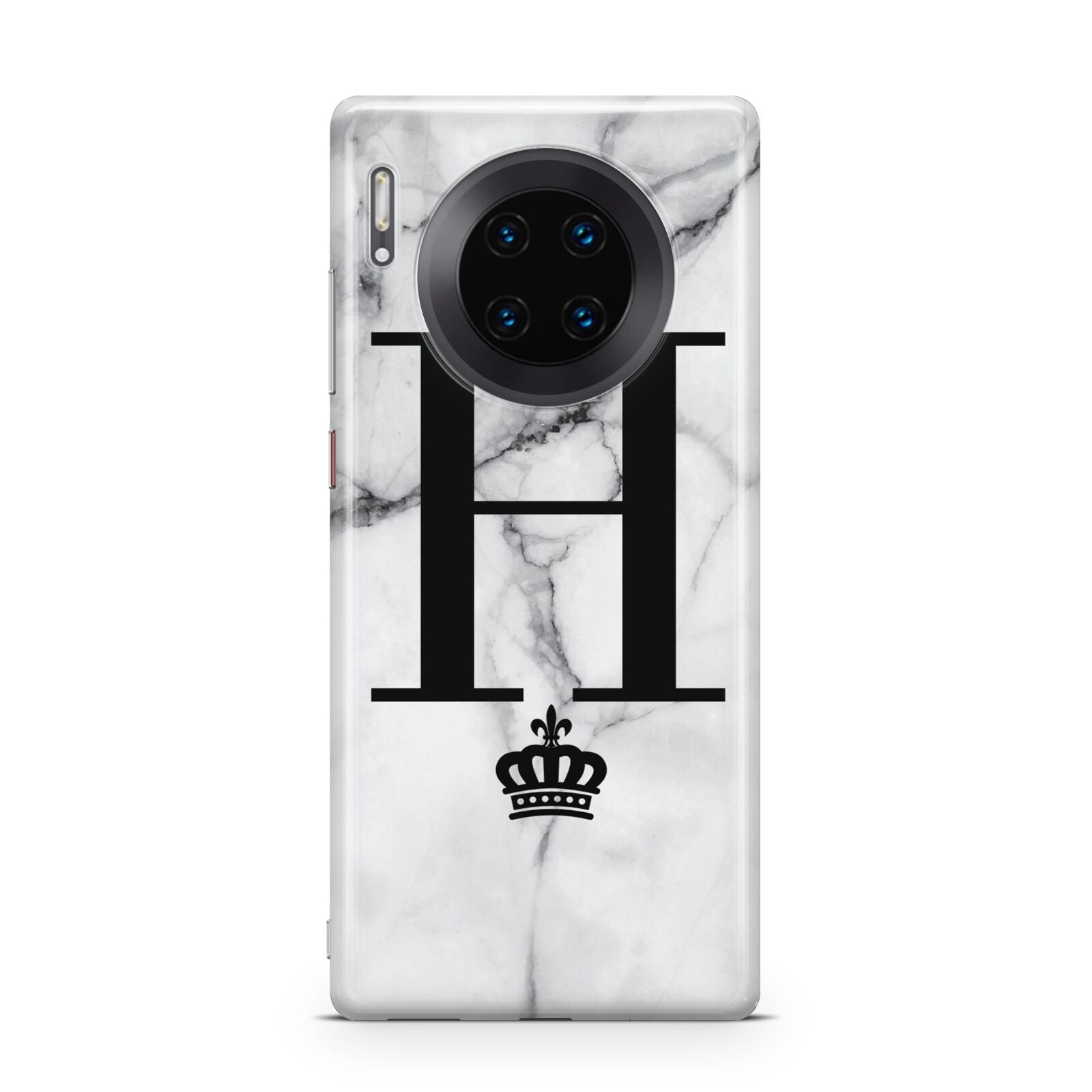Personalised Big Initials Crown Marble Huawei Mate 30 Pro Phone Case