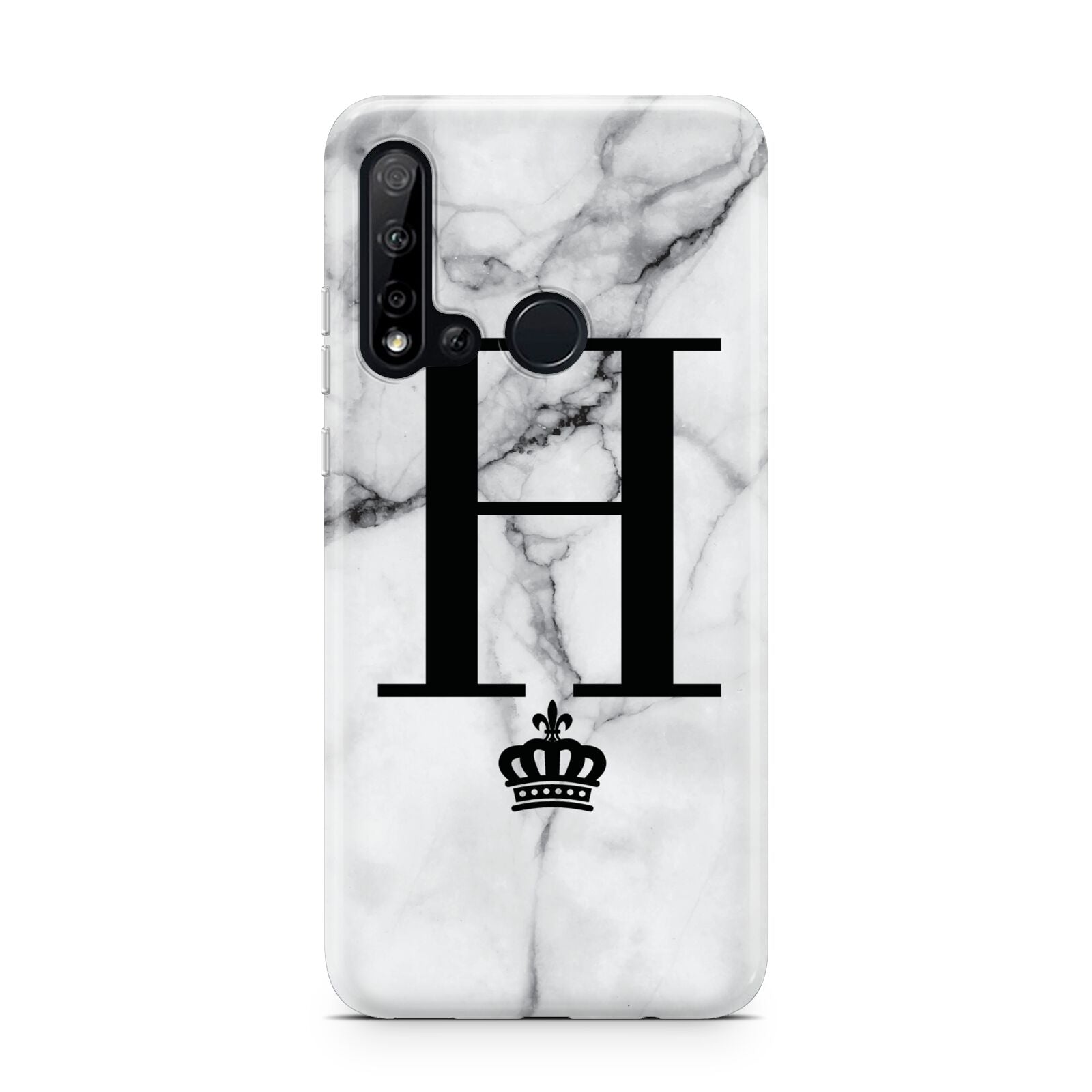 Personalised Big Initials Crown Marble Huawei P20 Lite 5G Phone Case