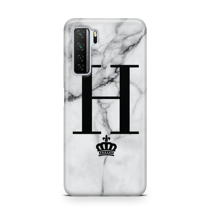 Personalised Big Initials Crown Marble Huawei P40 Lite 5G Phone Case