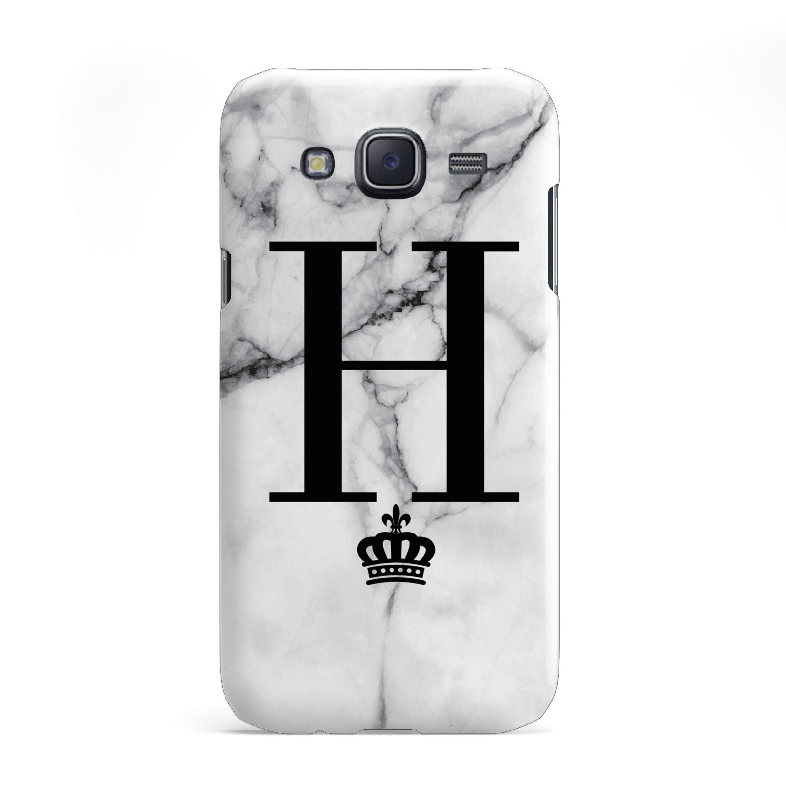 Personalised Big Initials Crown Marble Samsung Galaxy J5 Case