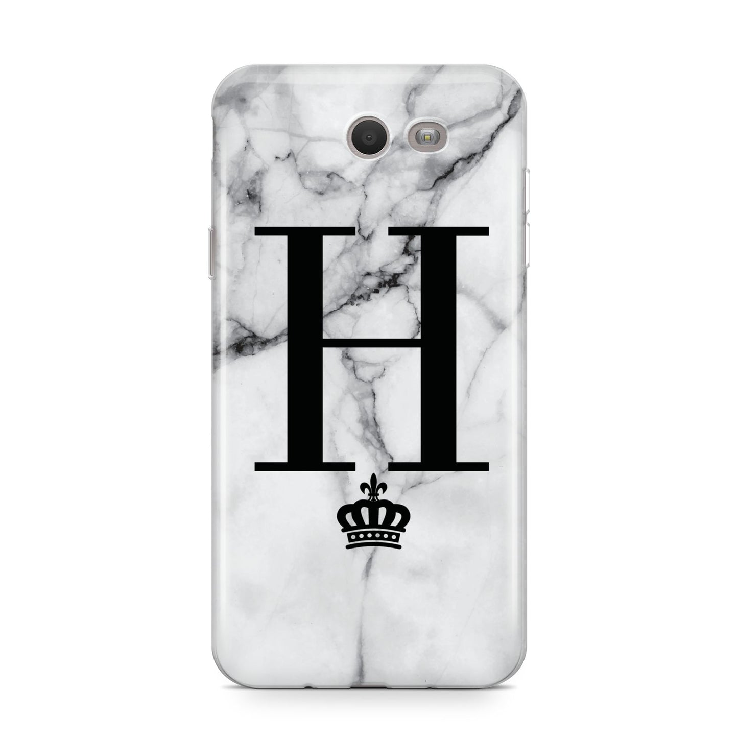 Personalised Big Initials Crown Marble Samsung Galaxy J7 2017 Case