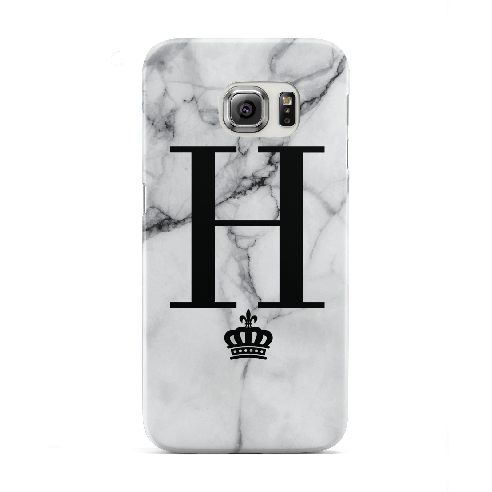 Personalised Big Initials Crown Marble Samsung Galaxy S6 Edge Case