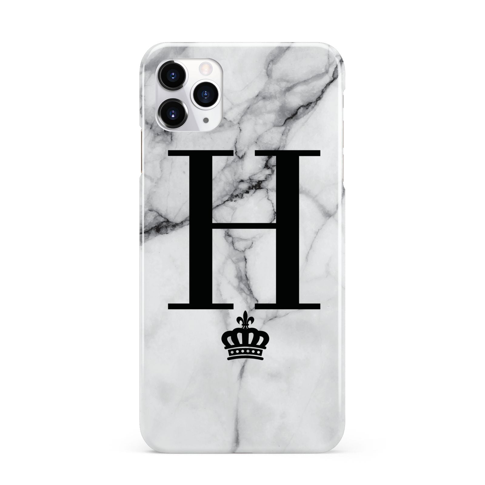 Personalised Big Initials Crown Marble iPhone 11 Pro Max 3D Snap Case