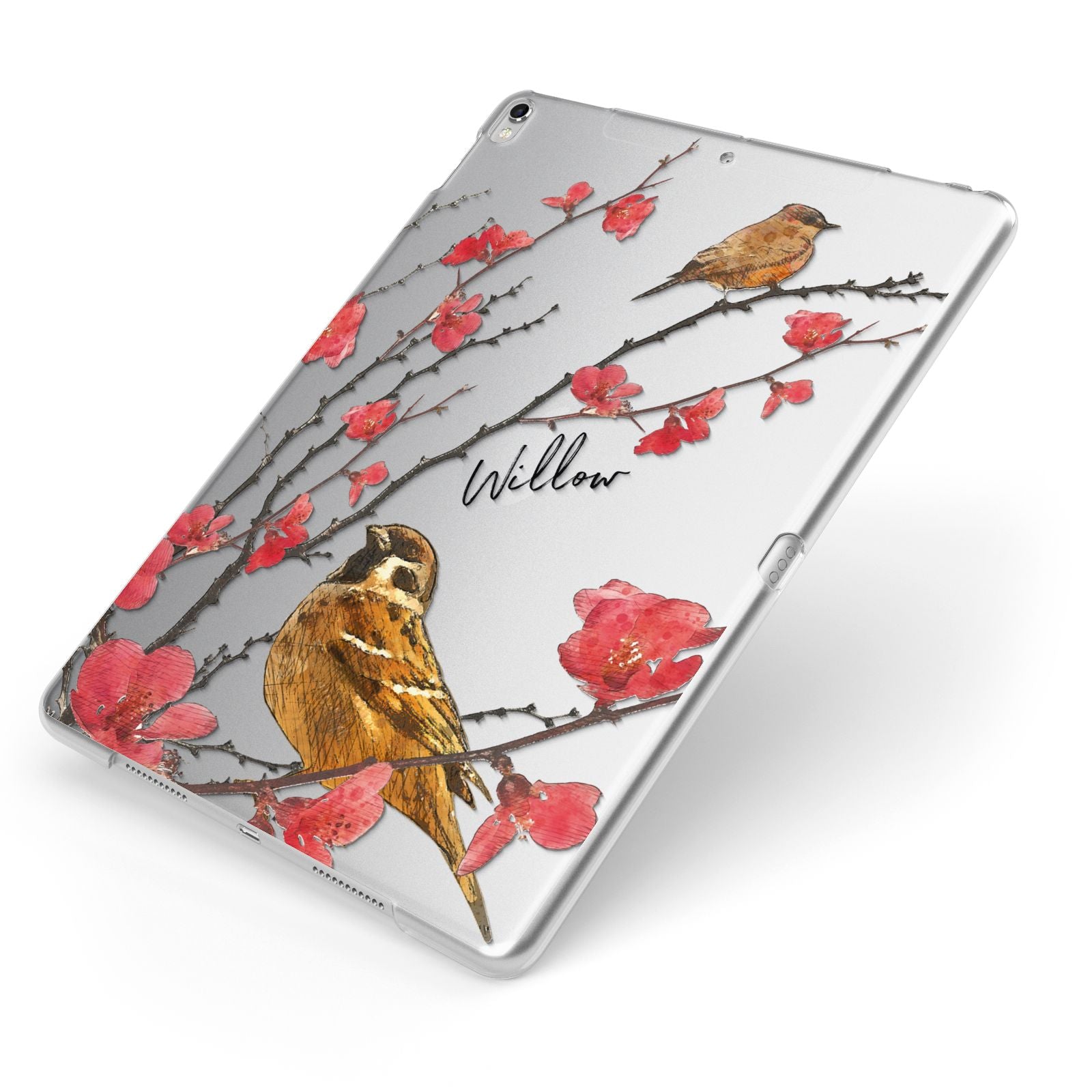 Personalised Birds Apple iPad Case on Silver iPad Side View