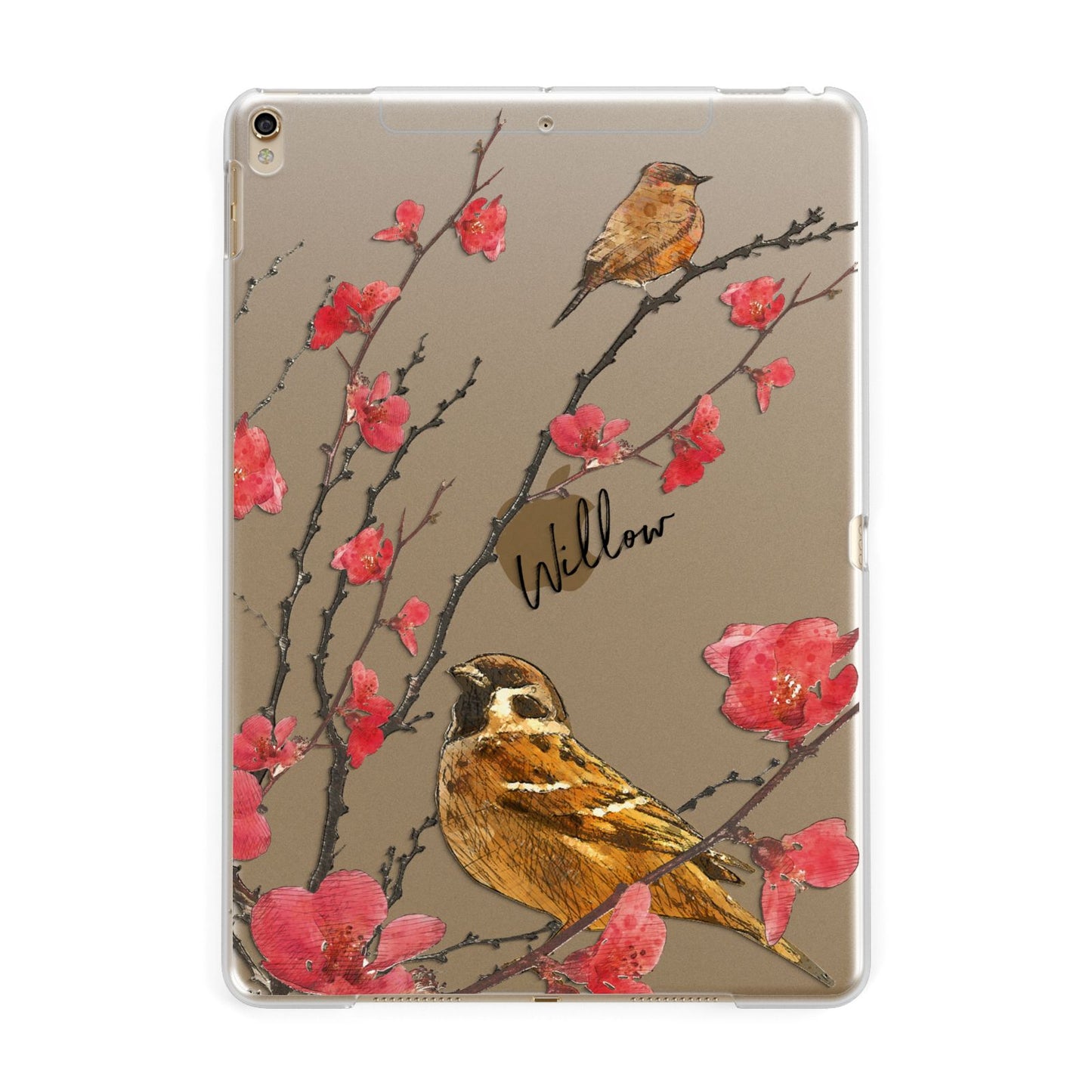 Personalised Birds Apple iPad Gold Case