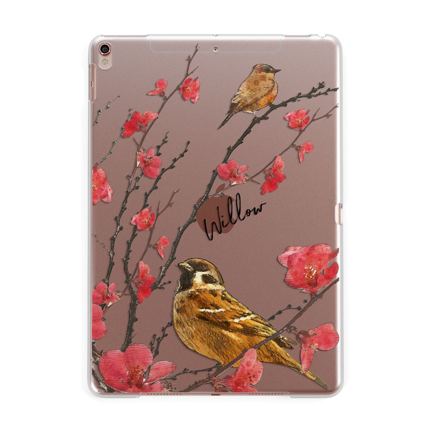 Personalised Birds Apple iPad Rose Gold Case