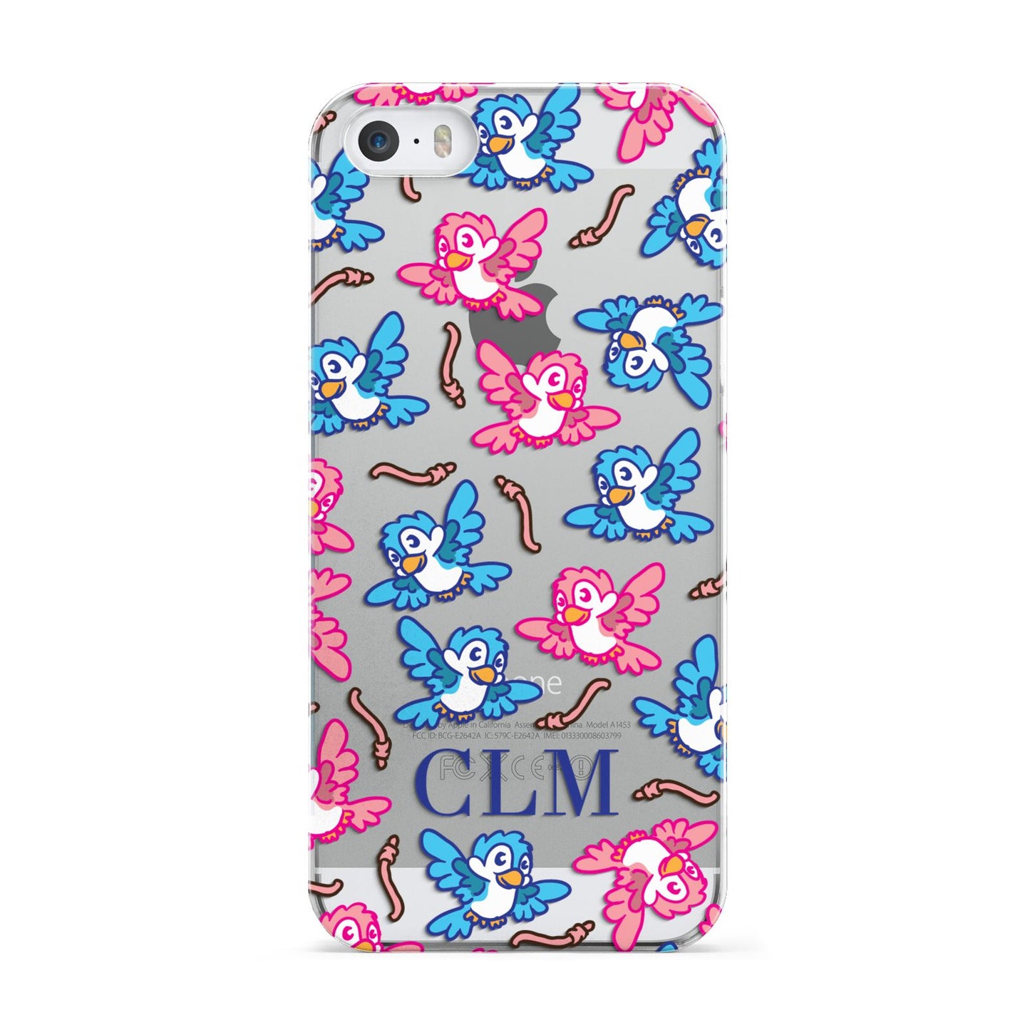 Personalised Birds Initials Clear Apple iPhone 5 Case