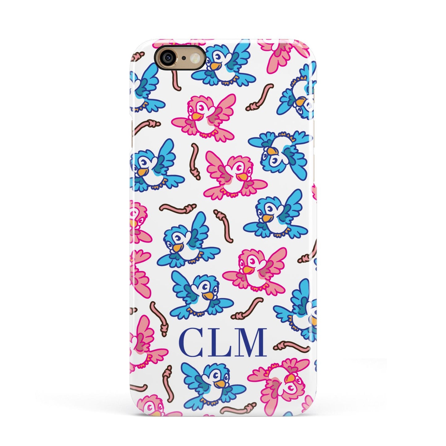 Personalised Birds Initials Clear Apple iPhone 6 3D Snap Case