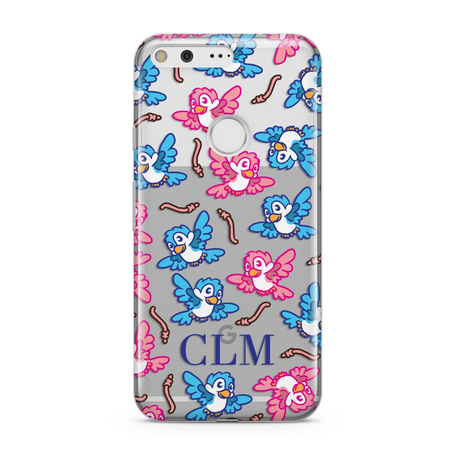 Personalised Birds Initials Clear Google Pixel Case