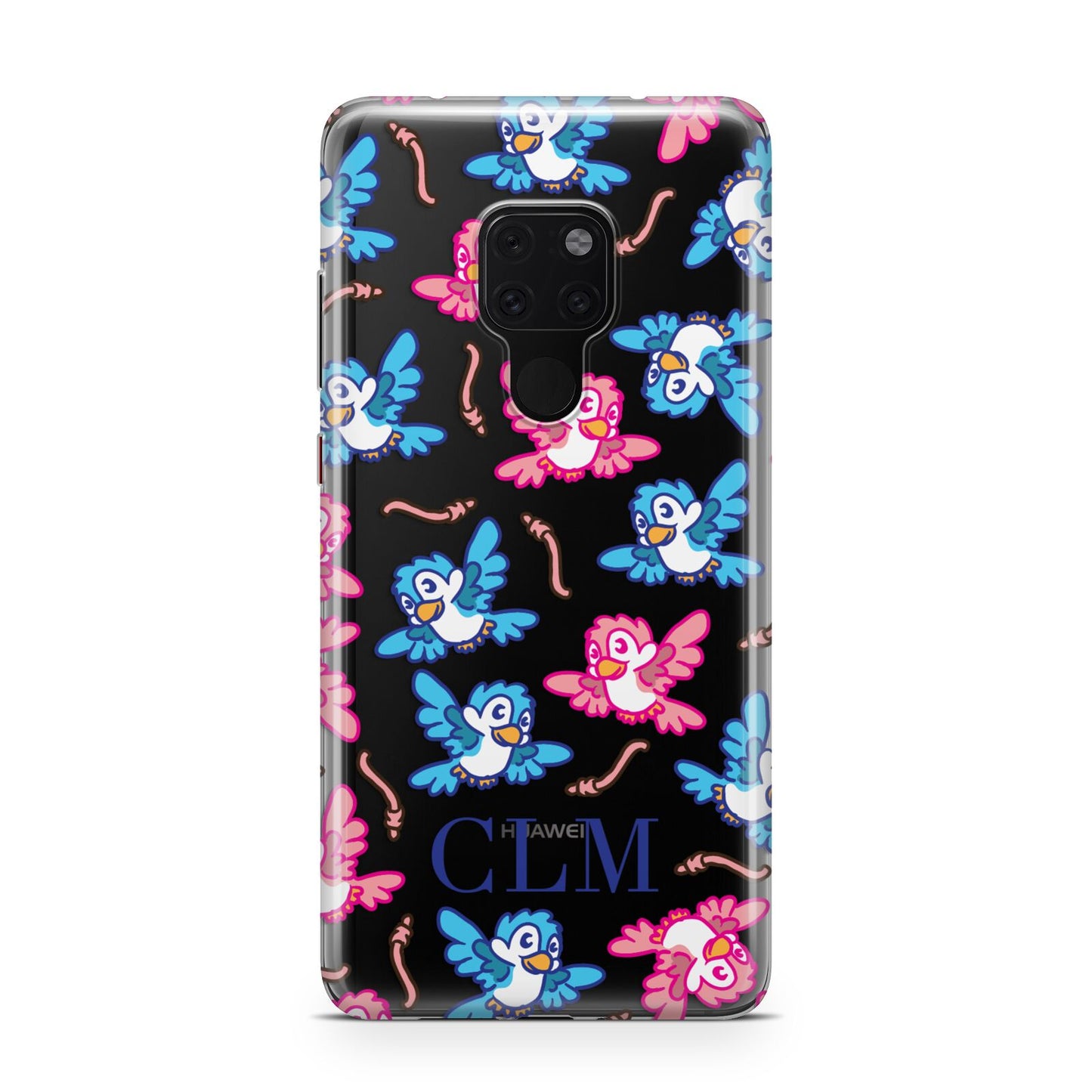 Personalised Birds Initials Clear Huawei Mate 20 Phone Case