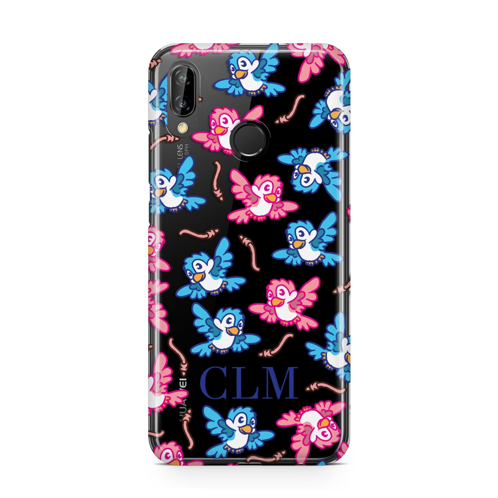 Personalised Birds Initials Clear Huawei P20 Lite Phone Case