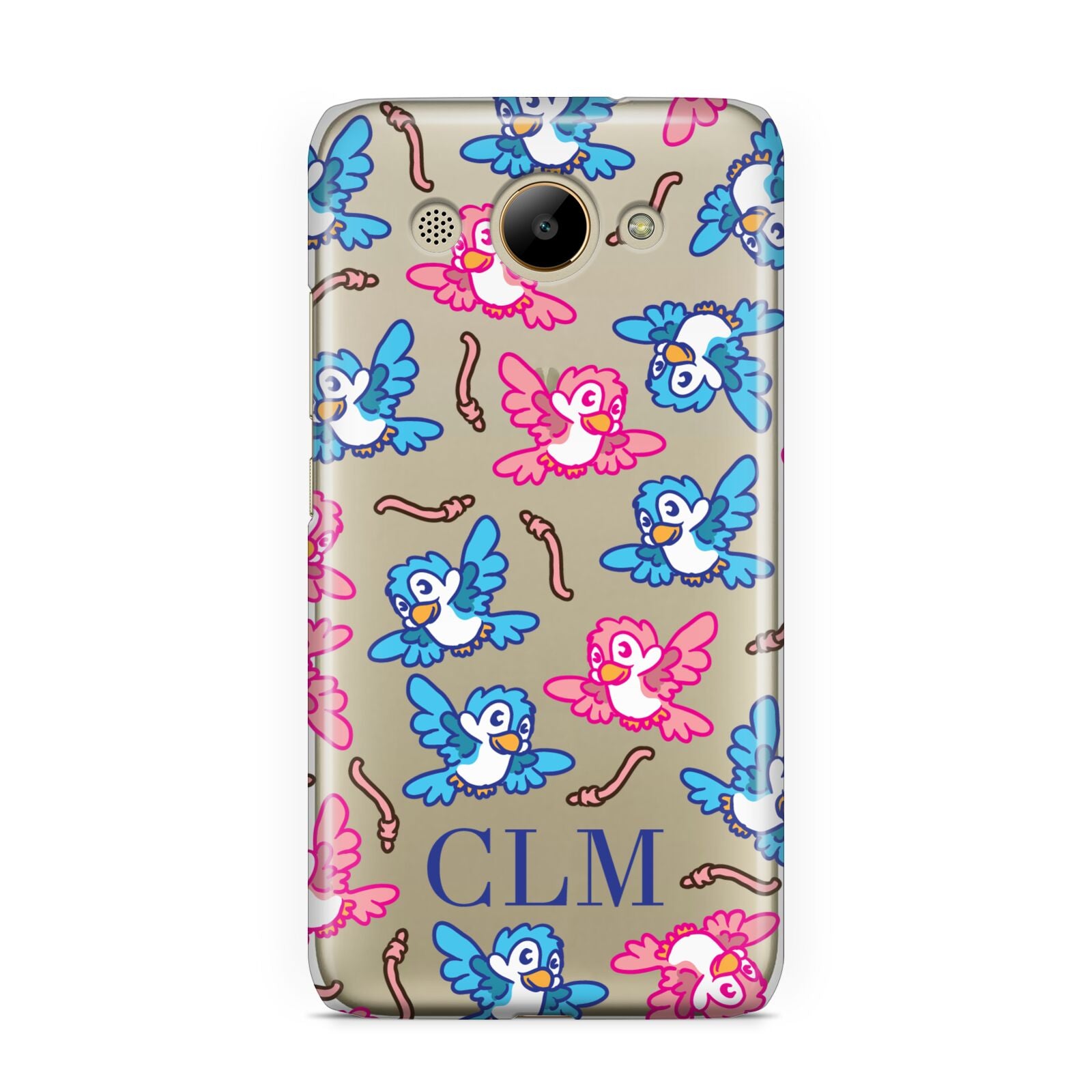 Personalised Birds Initials Clear Huawei Y3 2017