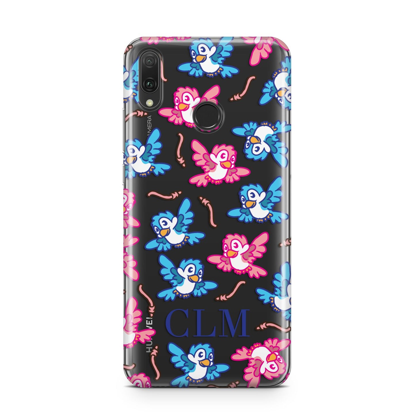 Personalised Birds Initials Clear Huawei Y9 2019