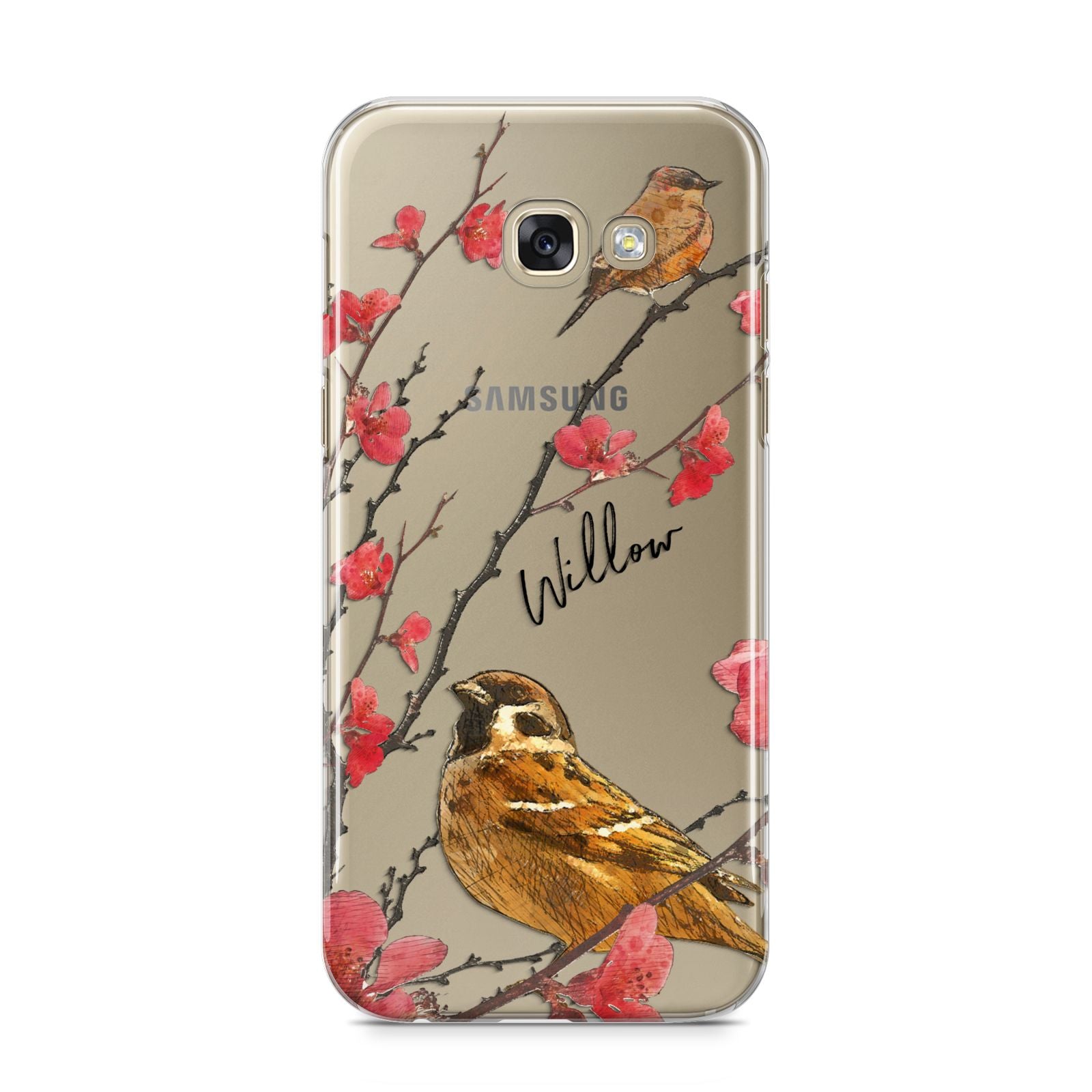 Personalised Birds Samsung Galaxy A5 2017 Case on gold phone