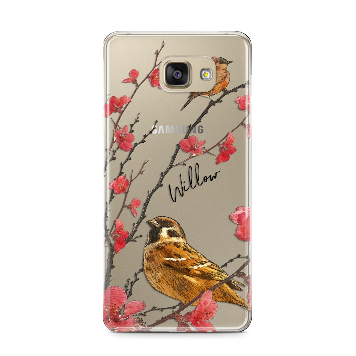 Personalised Birds Samsung Galaxy A9 2016 Case on gold phone