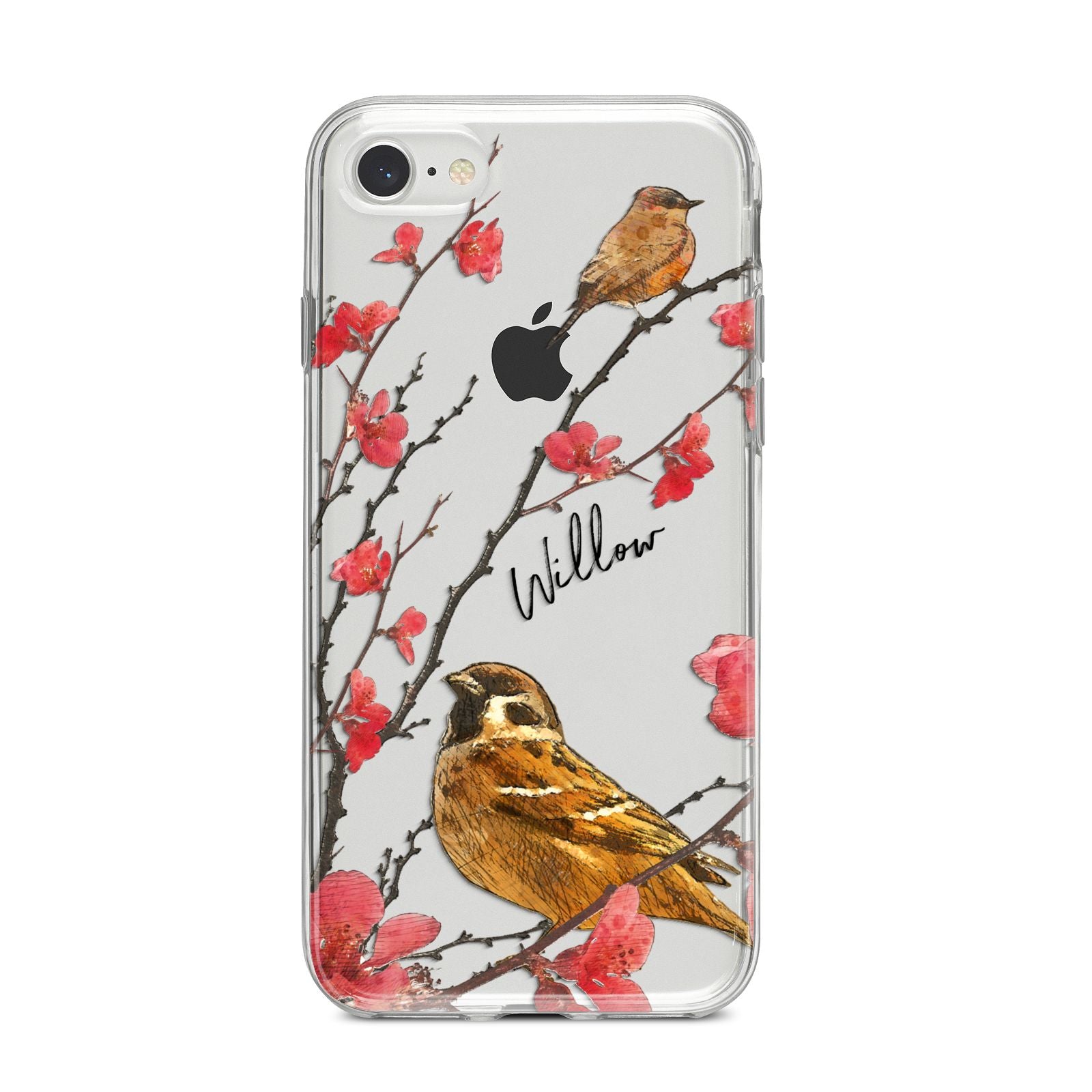 Personalised Birds iPhone 8 Bumper Case on Silver iPhone