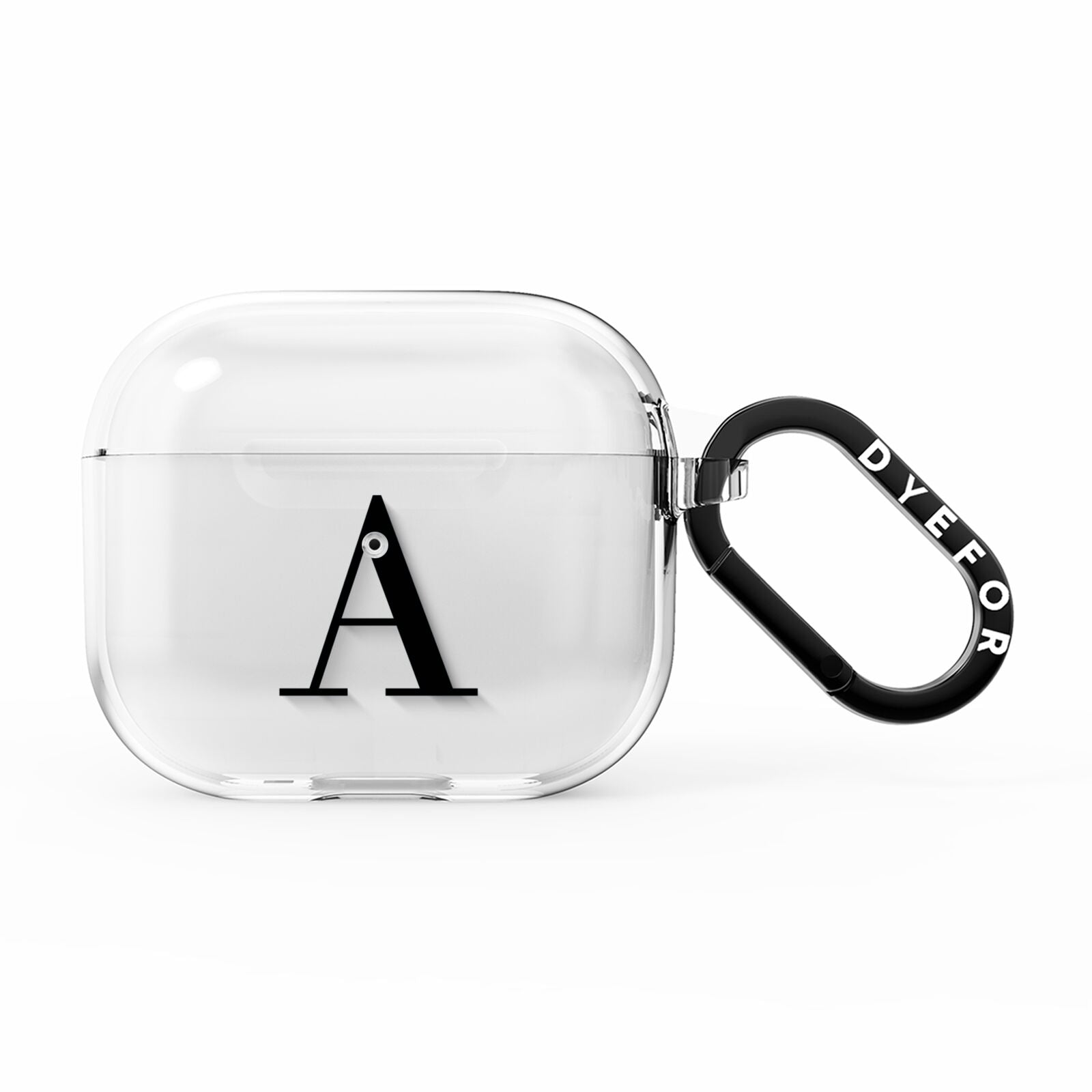 Personalised Black Big Initial Clear Custom AirPods Clear Case 3rd Gen