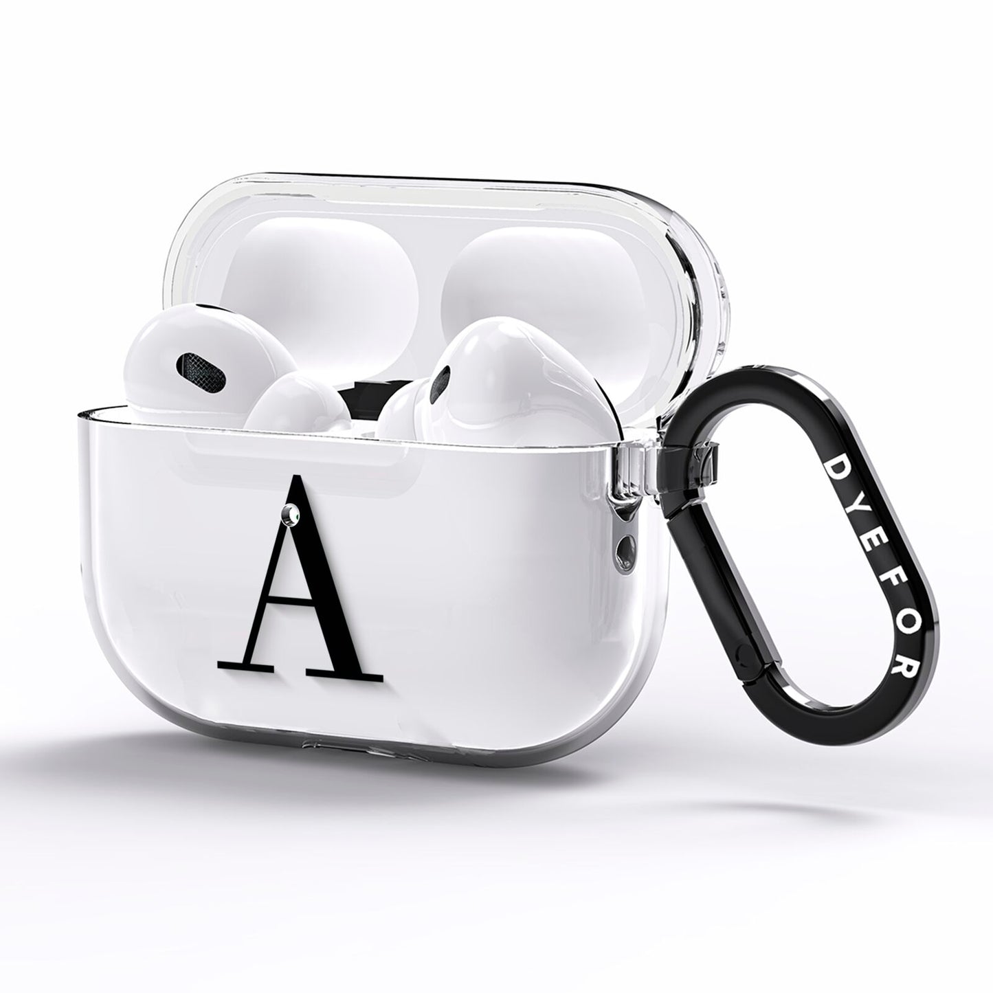 Personalised Black Big Initial Clear Custom AirPods Pro Clear Case Side Image