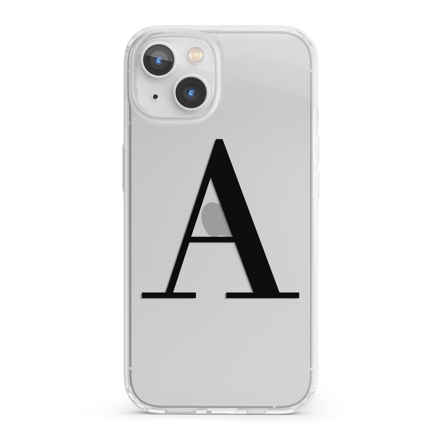 Personalised Black Big Initial Clear Custom iPhone 13 Clear Bumper Case