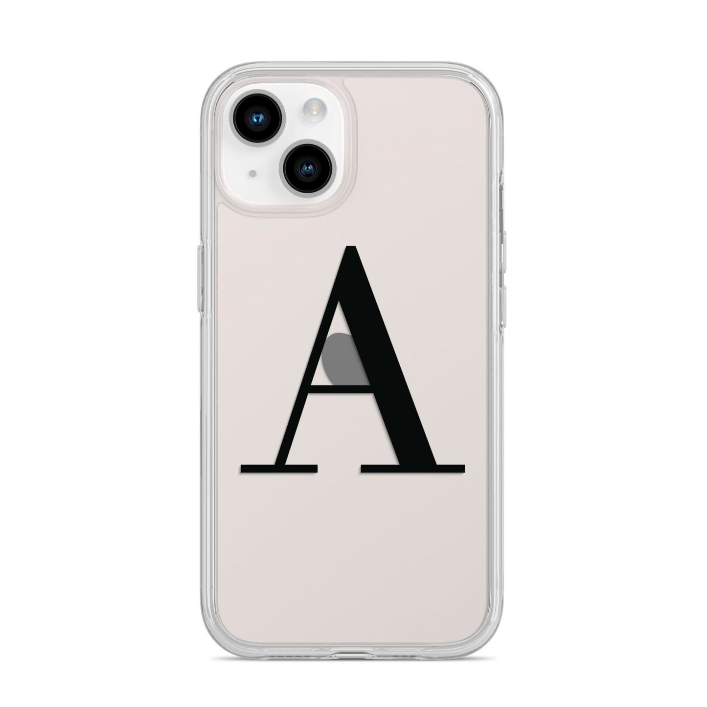 Personalised Black Big Initial Clear Custom iPhone 14 Clear Tough Case Starlight