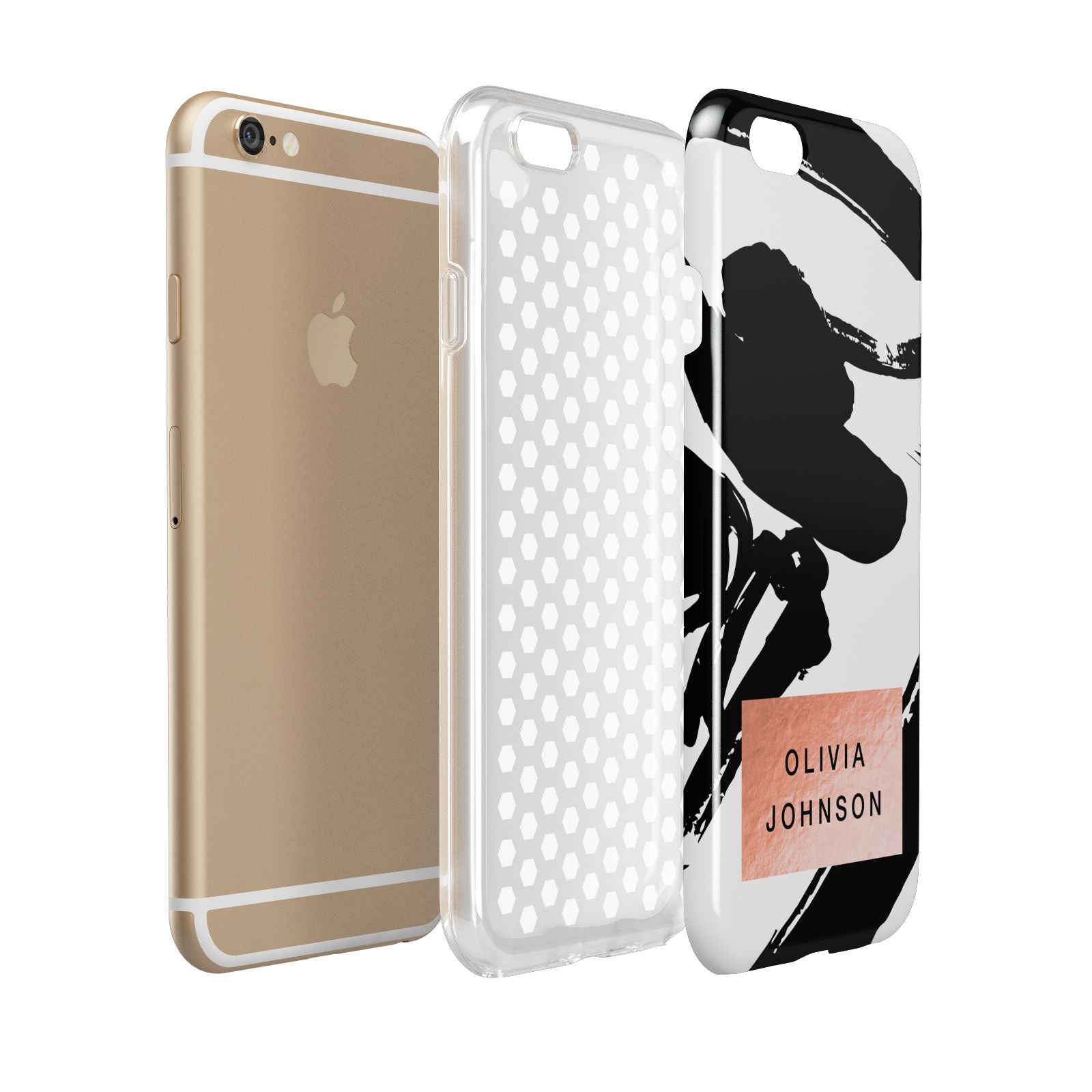 Personalised Black Brushes With Name Apple iPhone 6 3D Tough Case Expanded view