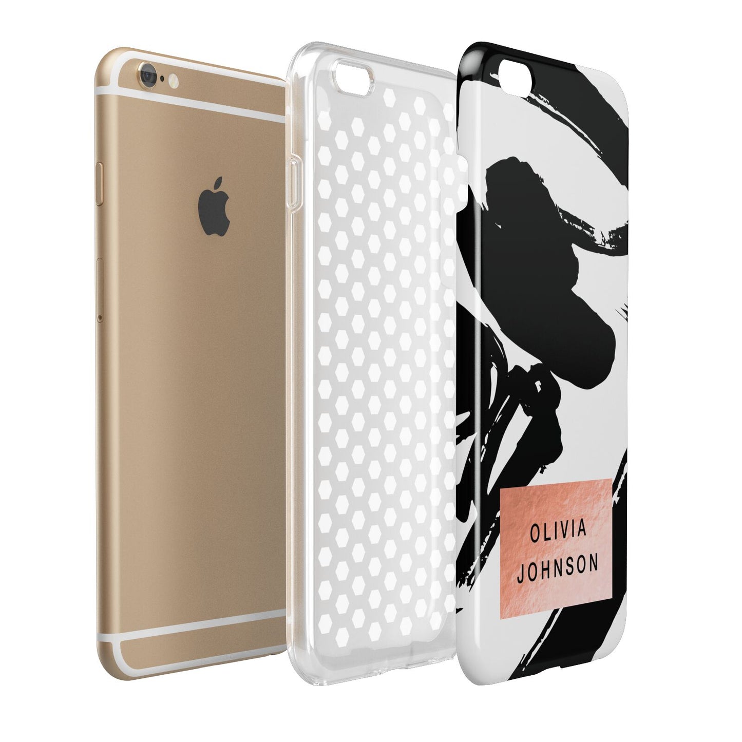 Personalised Black Brushes With Name Apple iPhone 6 Plus 3D Tough Case Expand Detail Image