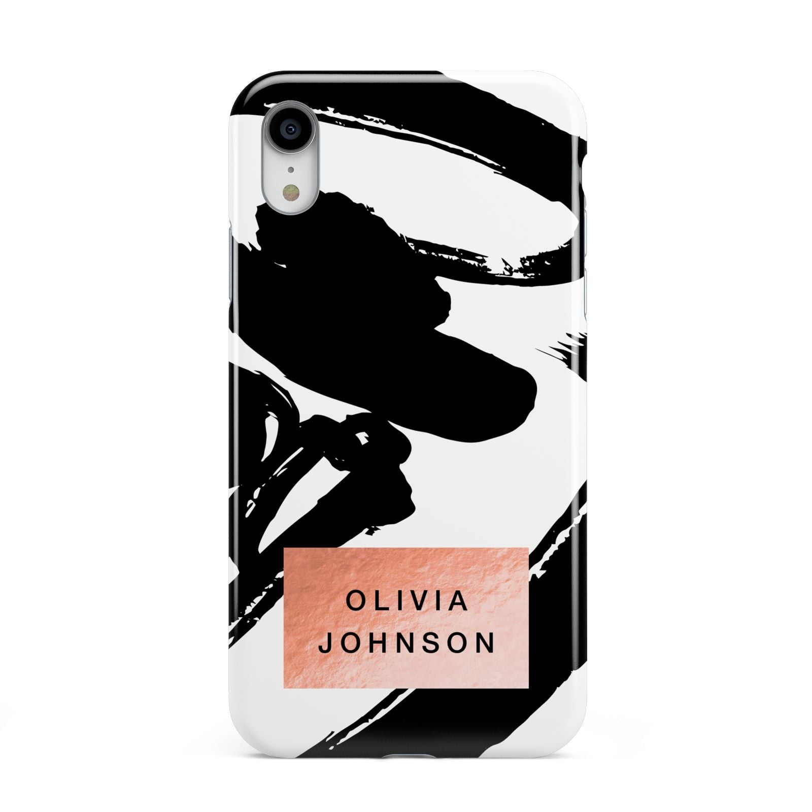 Personalised Black Brushes With Name Apple iPhone XR White 3D Tough Case