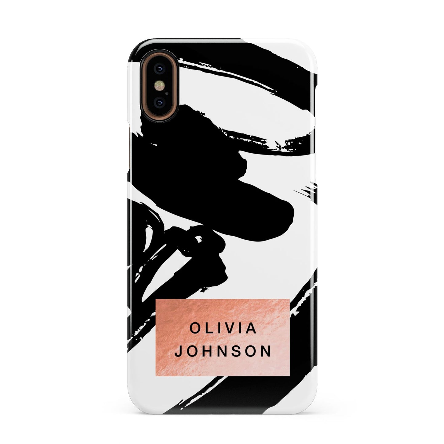 Personalised Black Brushes With Name Apple iPhone XS 3D Snap Case