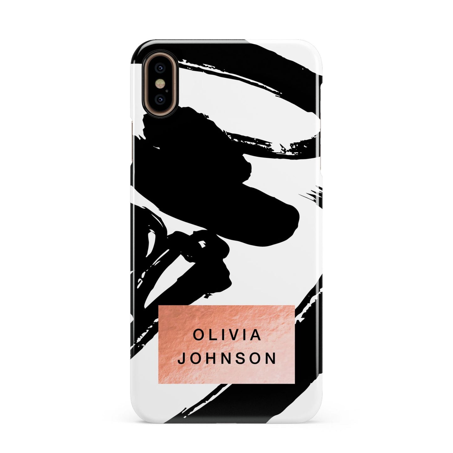 Personalised Black Brushes With Name Apple iPhone Xs Max 3D Snap Case