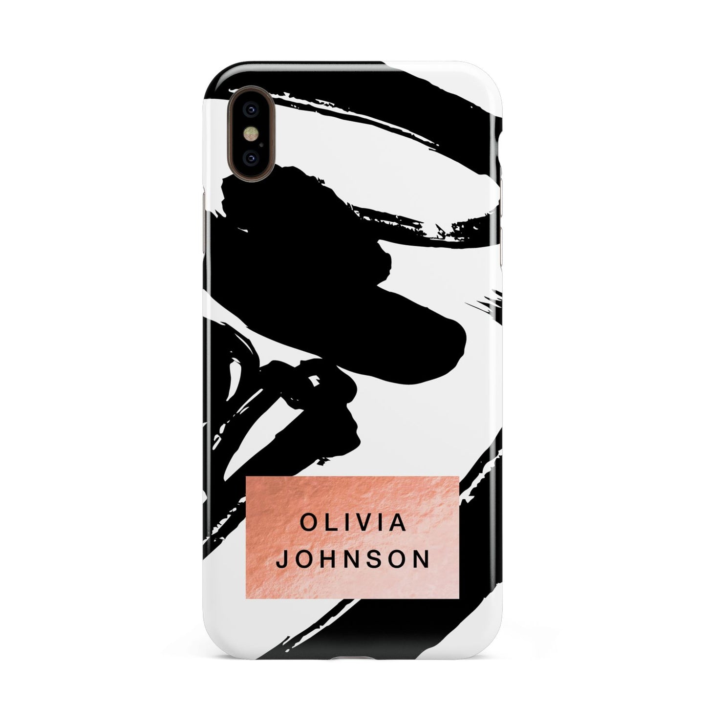 Personalised Black Brushes With Name Apple iPhone Xs Max 3D Tough Case