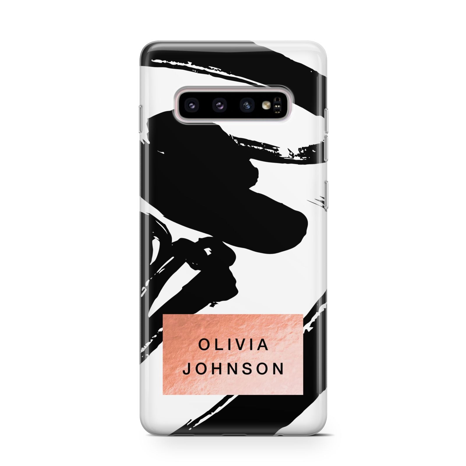 Personalised Black Brushes With Name Samsung Galaxy S10 Case