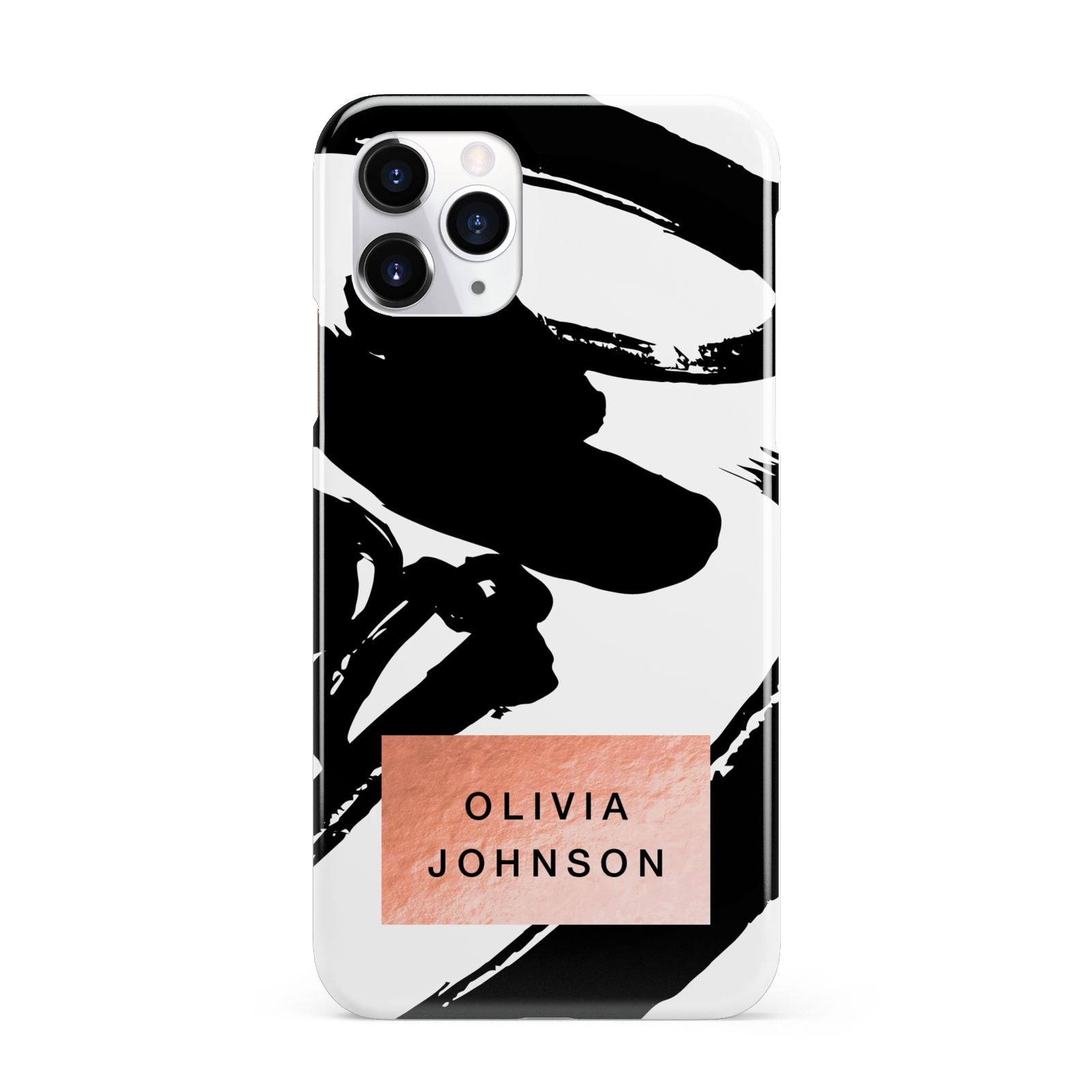 Personalised Black Brushes With Name iPhone 11 Pro 3D Snap Case