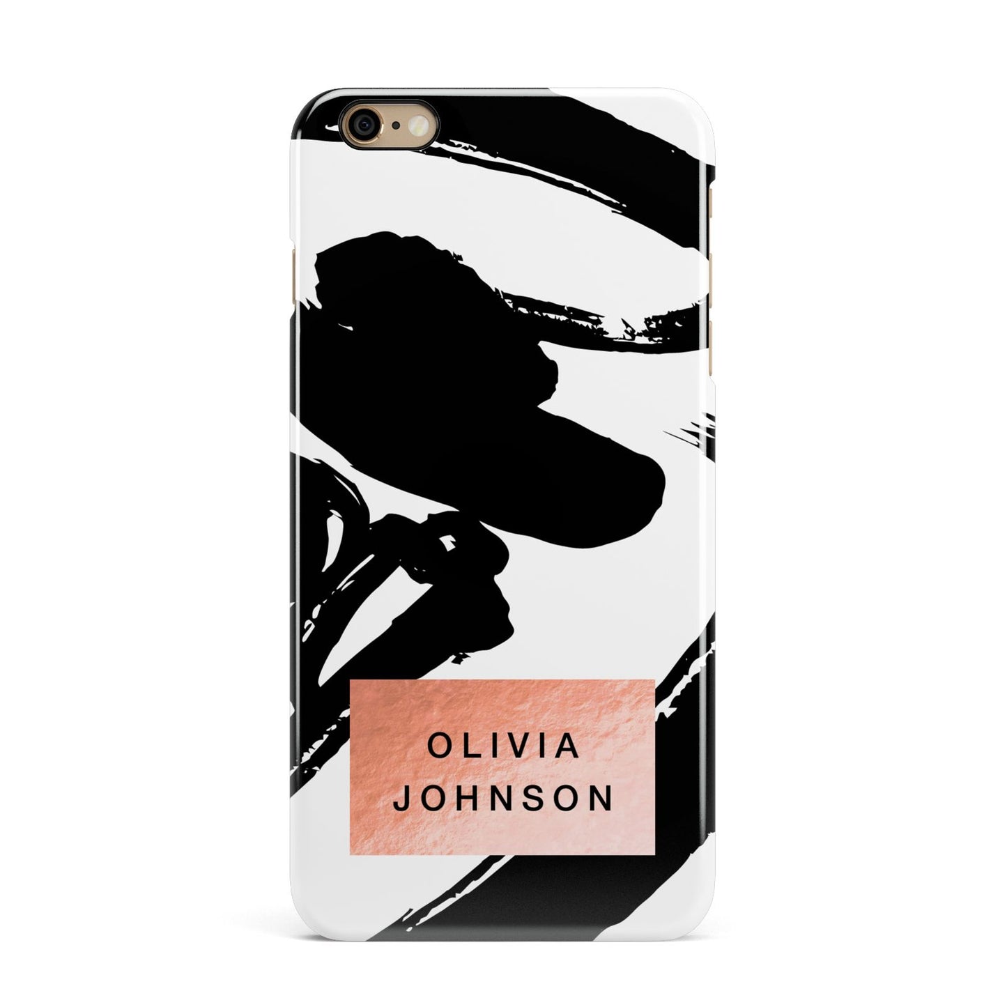 Personalised Black Brushes With Name iPhone 6 Plus 3D Snap Case on Gold Phone