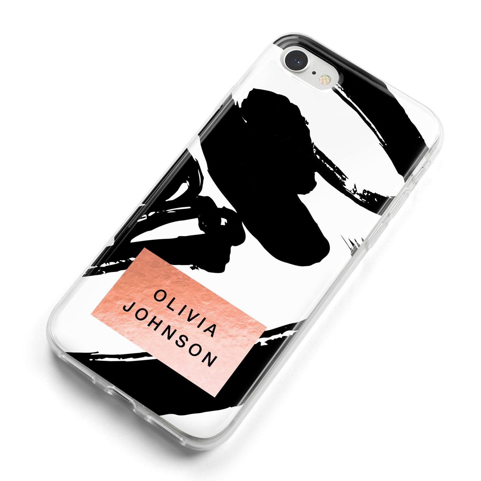 Personalised Black Brushes With Name iPhone 8 Bumper Case on Silver iPhone Alternative Image