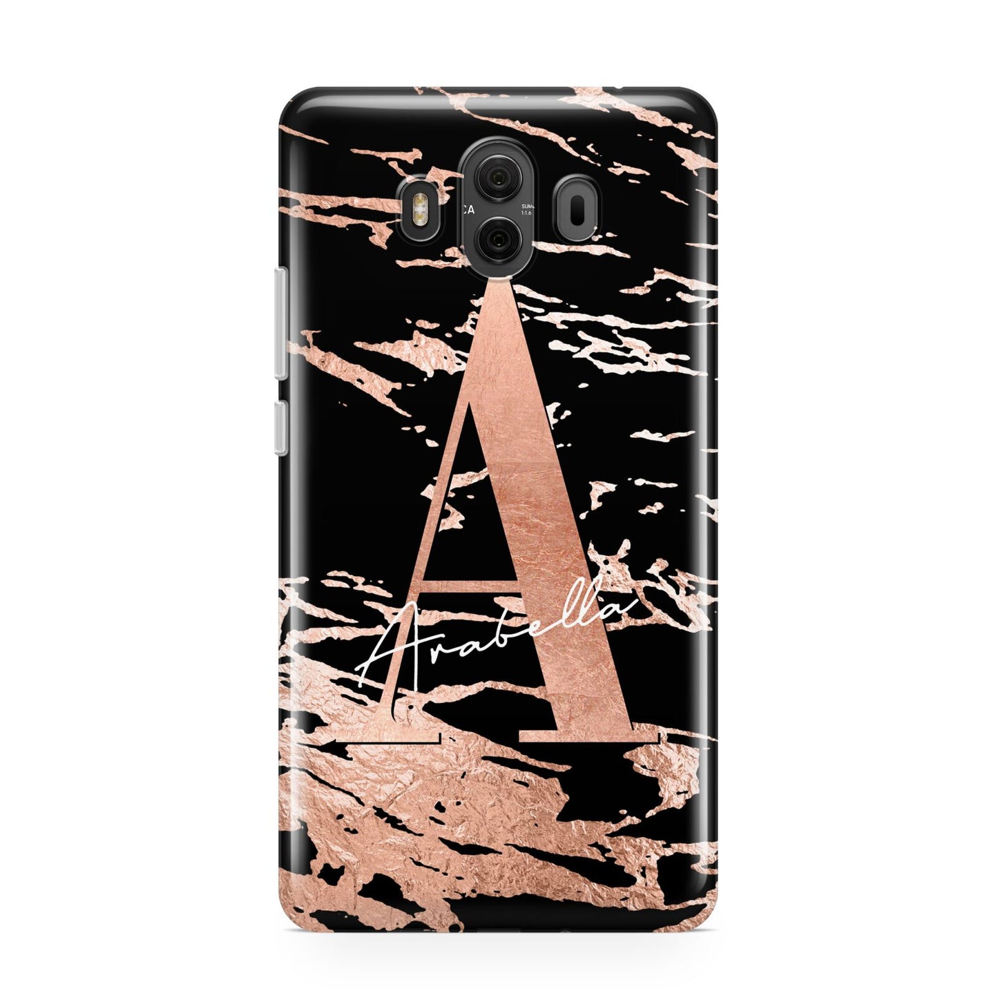 Personalised Black Copper Marble Huawei Mate 10 Protective Phone Case