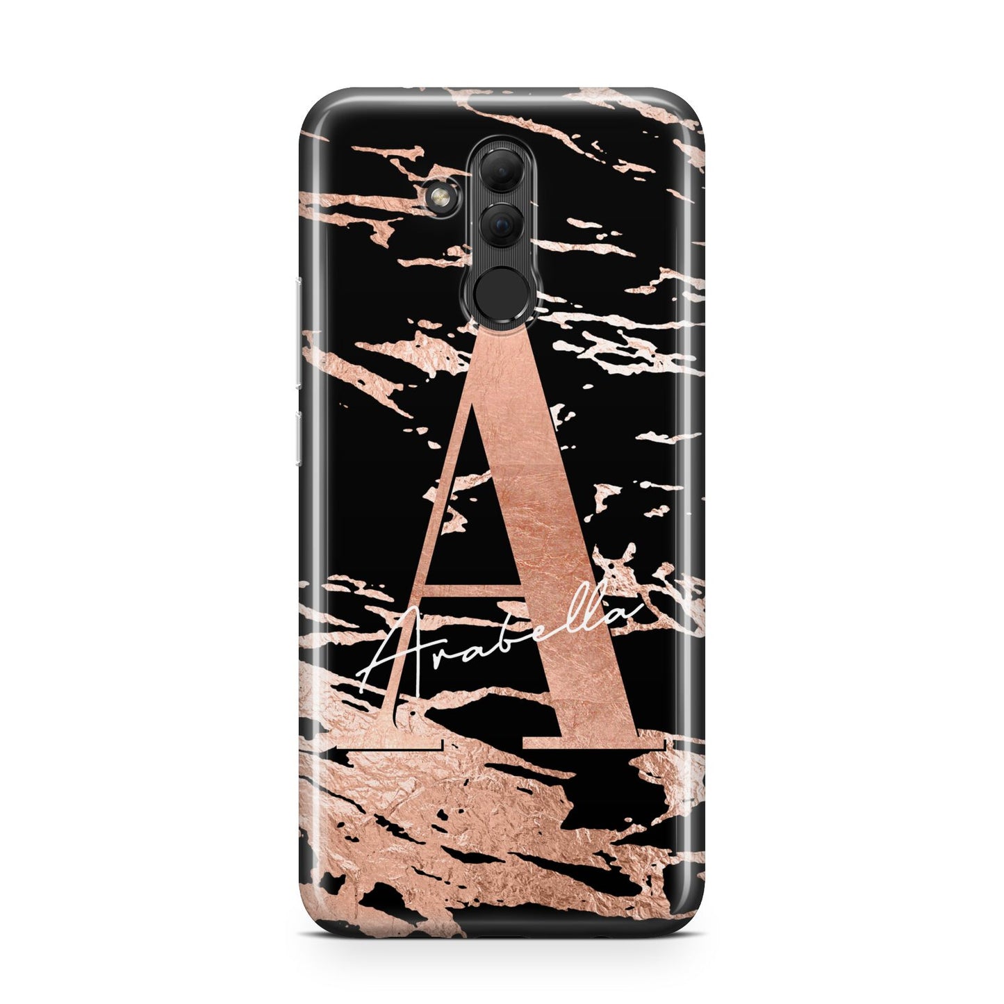 Personalised Black Copper Marble Huawei Mate 20 Lite