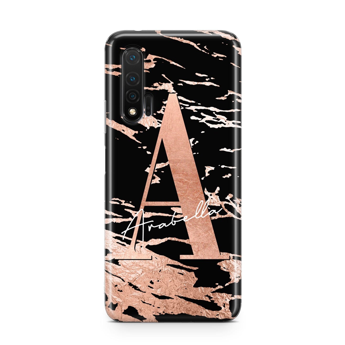 Personalised Black Copper Marble Huawei Nova 6 Phone Case