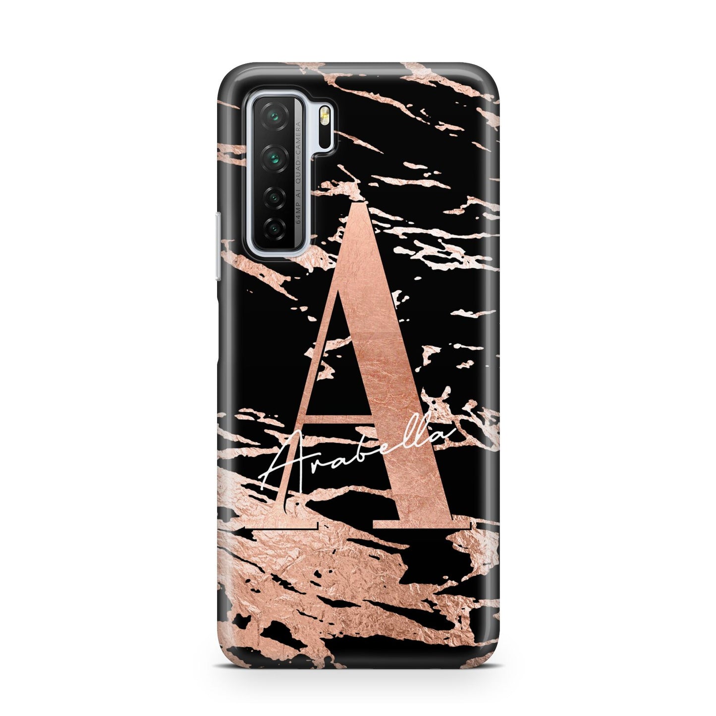 Personalised Black Copper Marble Huawei P40 Lite 5G Phone Case