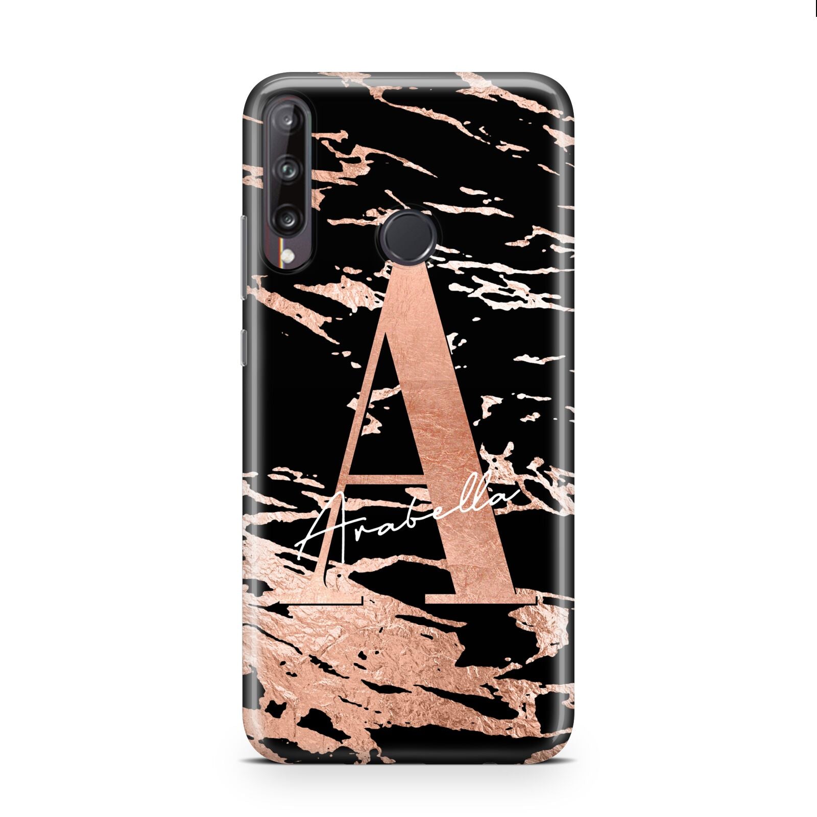 Personalised Black Copper Marble Huawei P40 Lite E Phone Case